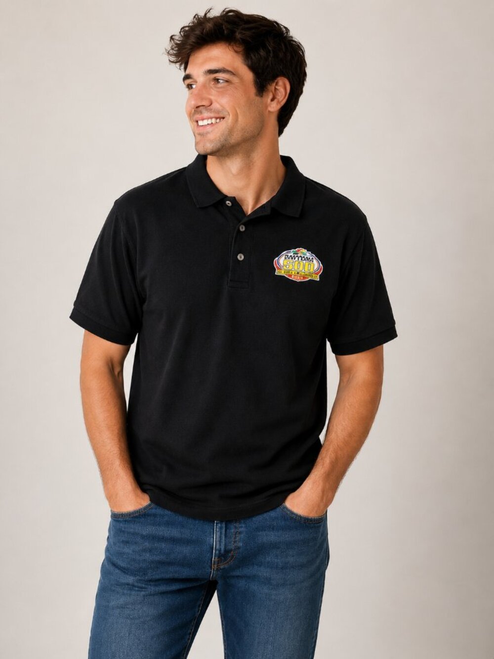 Lee Sport Daytona 500 2001 Polo Shirt Men’s Size L Black